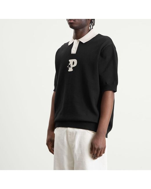 Pawa Speed Sports Black P-Knit Polo for men