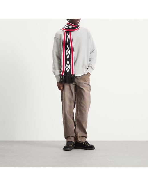 Umbro Red Diamond Intarsia Knit Scarf for men