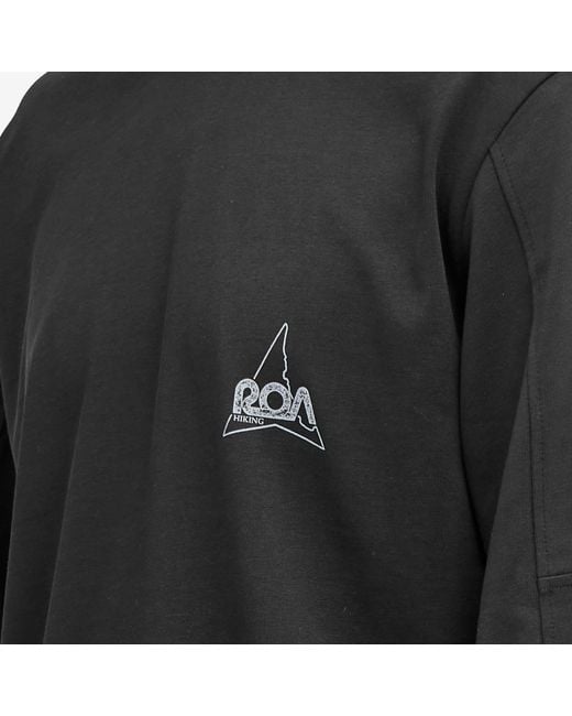 Roa Black Long Sleeve Graphic T-Shirt for men