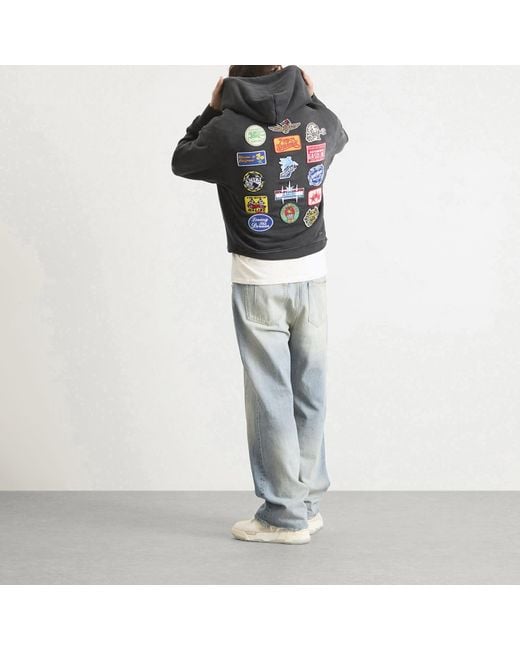 Amiri Gray Station Patch Oversized Hoodie for men