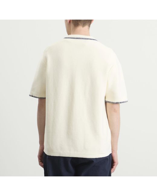 Service Works Natural Blanket Stitch Knit Polo for men