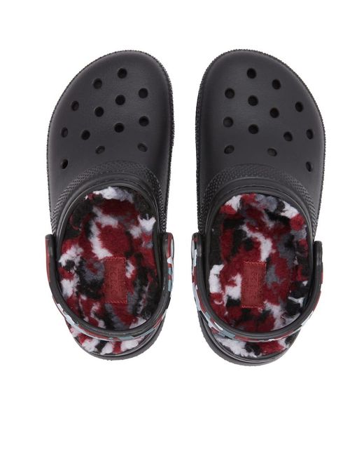 Crocs Classic Lined Camo Clog in Black Lyst