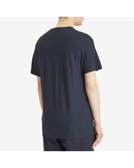 Norse Projects Blue Minimalist Cotton Crepe Logo T-Shirt for men