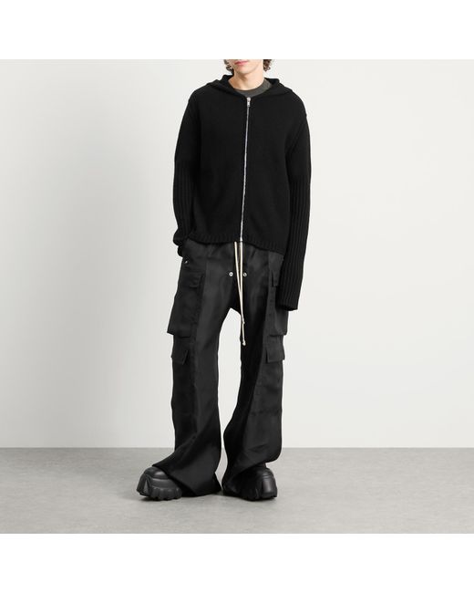 Rick Owens Black Knit Zip Through for men