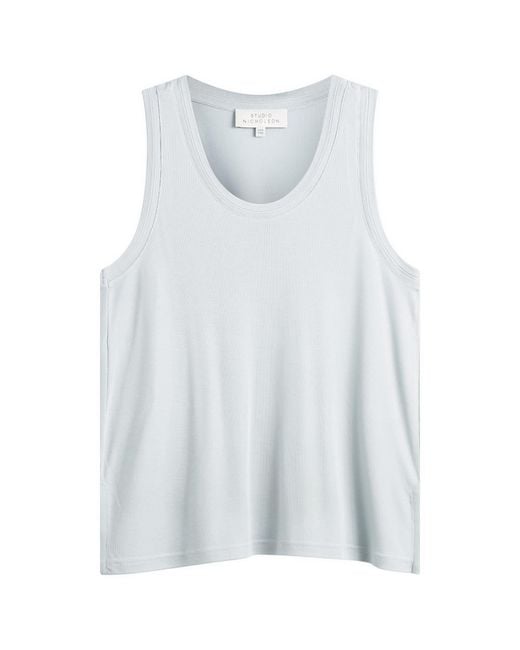 Studio Nicholson Blue Scoop Neck Vest