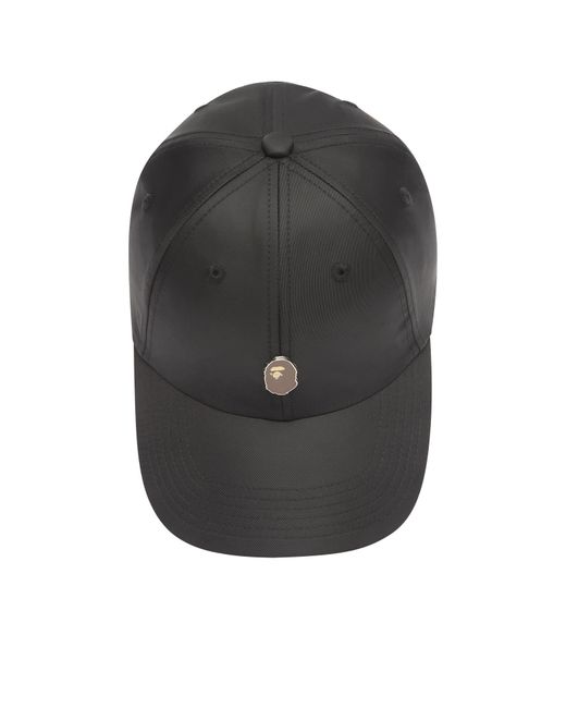 A Bathing Ape Black One Point Panel Cap for men
