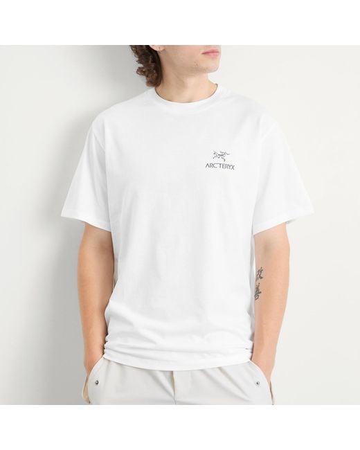 Arc'teryx White Kragg Sl Cotton Bird Word T-Shirt for men