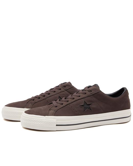 Converse Brown One Star Pro Nubuck Leather Sneakers for men