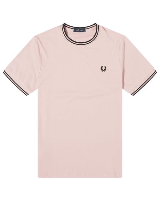 Fred Perry Pink Twin Tipped T-Shirt for men