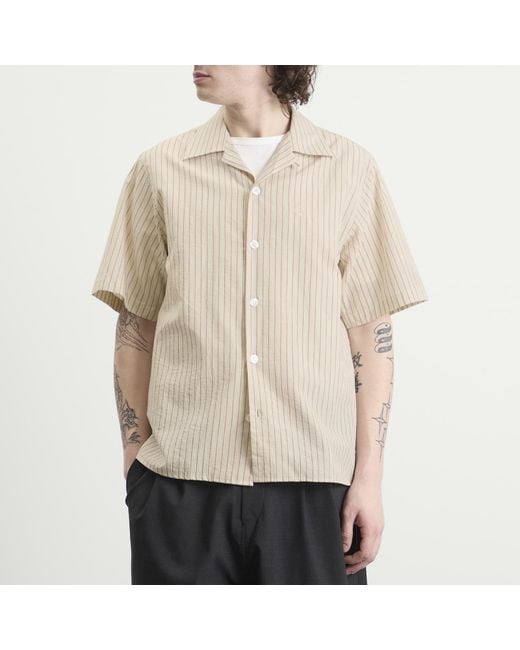 le PERE Natural Stripe Camp Shirt for men