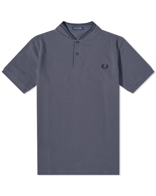 Fred Perry Bomber Collar Polo Shirt in Blue for Men | Lyst