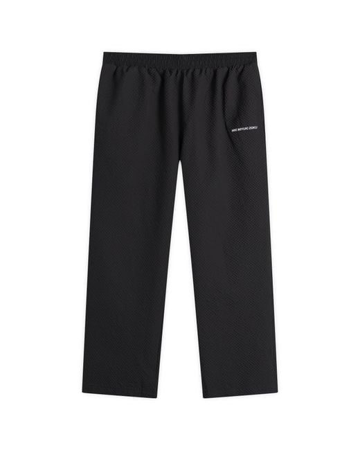 MKI Miyuki-Zoku Blue Presented By End. Seersucker Wide Leg Trousers for men