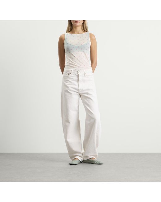 Hosbjerg White Betty Sleeveless Mesh Top
