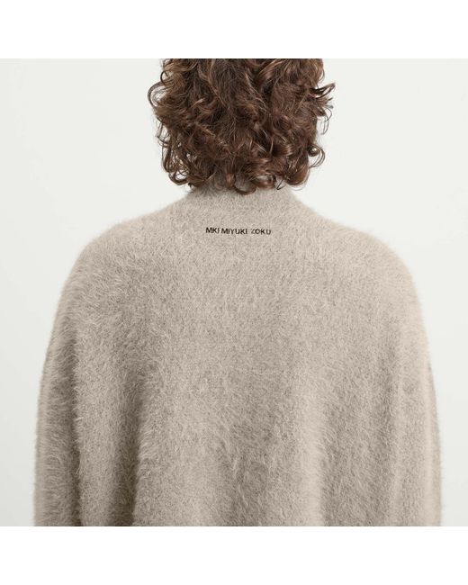MKI Miyuki-Zoku Gray Faux Alpaca Knit Track Jacket for men