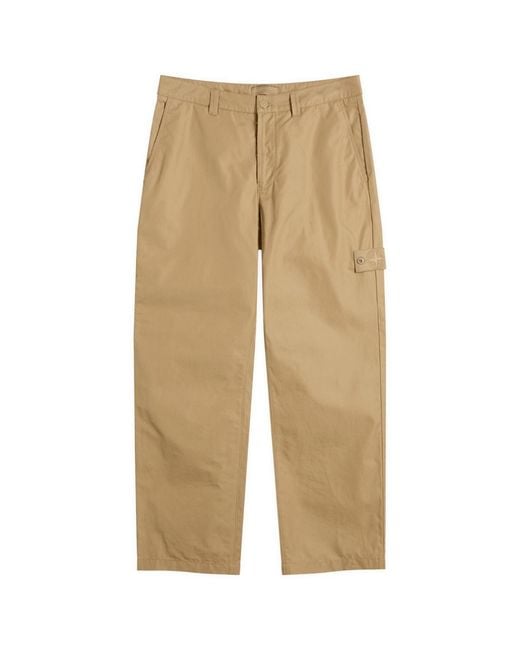 Stone Island Natural Ghost All Weather Cotton Canvas Trousers for men