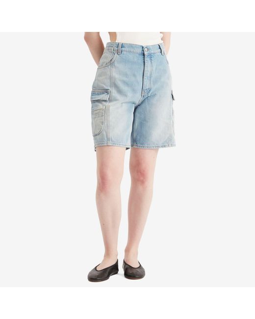Off-White c/o Virgil Abloh Blue Denim Cargo Shorts