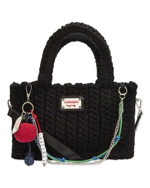 Charles Jeffrey Black Apple Charm Bucket Bag