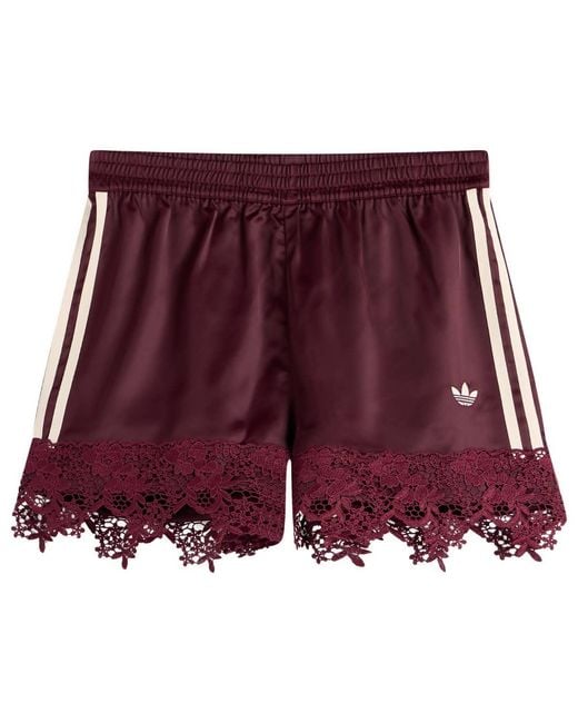 Adidas Purple Firebird Satin Lace Track Short