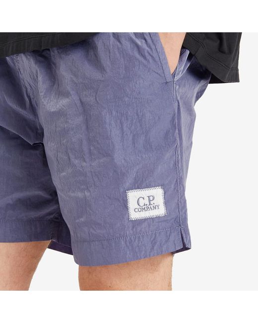 C P Company Blue Chrome-E Logo Swim Shorts for men
