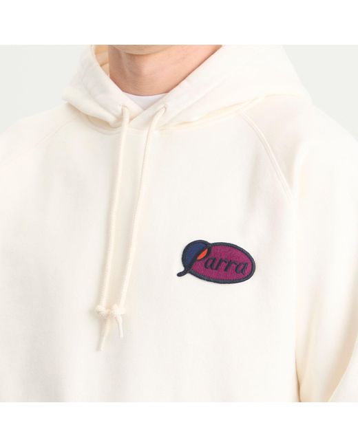 by Parra White Circled Script Logo Hoodie for men