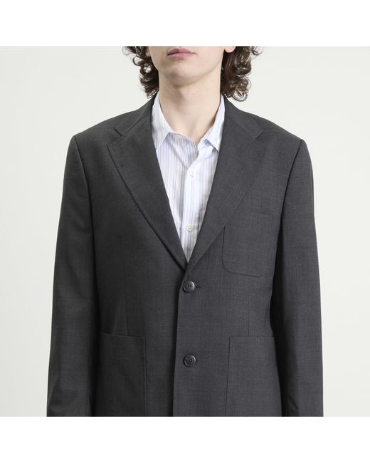 mfpen Black Wool Patch Pocket Blazer for men