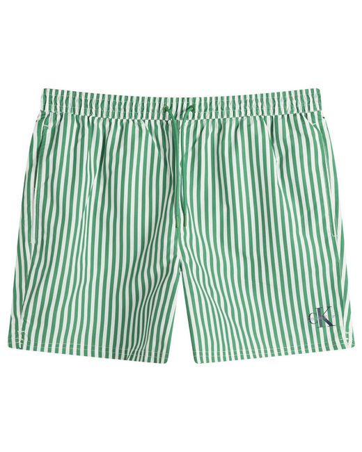 Calvin Klein Green Medium Drawstring Swim Shorts for men