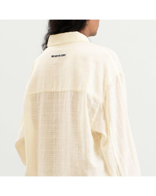 MKI Miyuki-Zoku Natural Loose Weave Check Box Dress Shirt for men