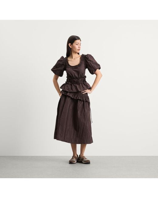 Damson Madder Black Everly Ruffle Blouse Presented By End