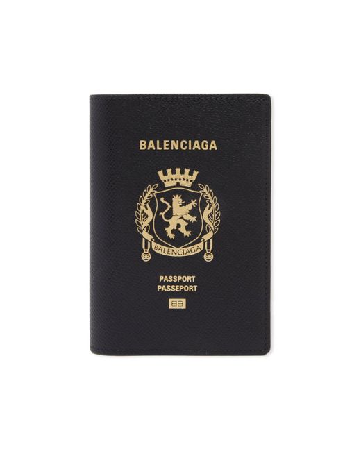 Balenciaga Black Passport Zip Wallet for men