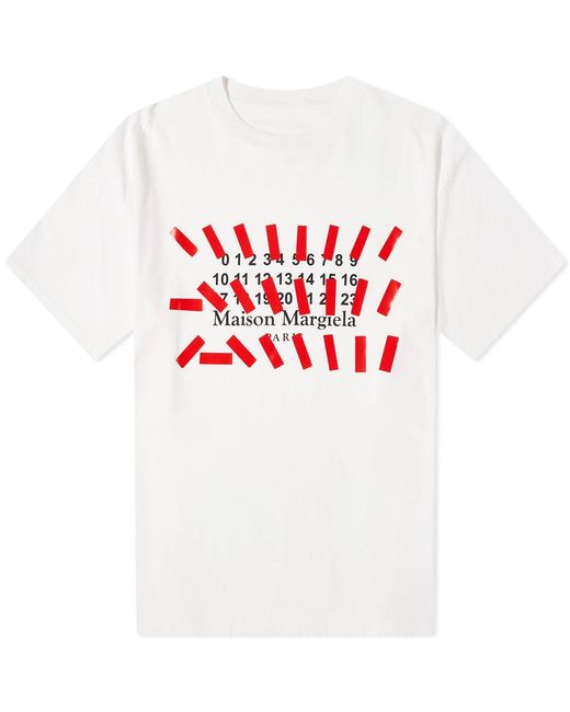Maison Margiela White Tape Logo T-shirt for men