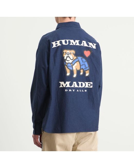 Human Made Blue Dog Overalls Work Shirt for men