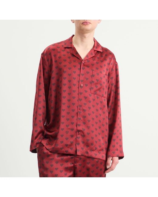 Skims Red Sateen Sleep Set for men