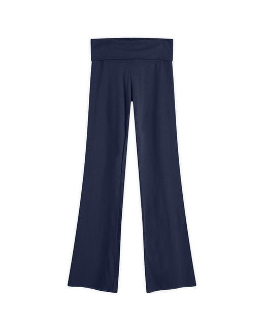 Skims Blue Cotton Jersey Foldover Pant