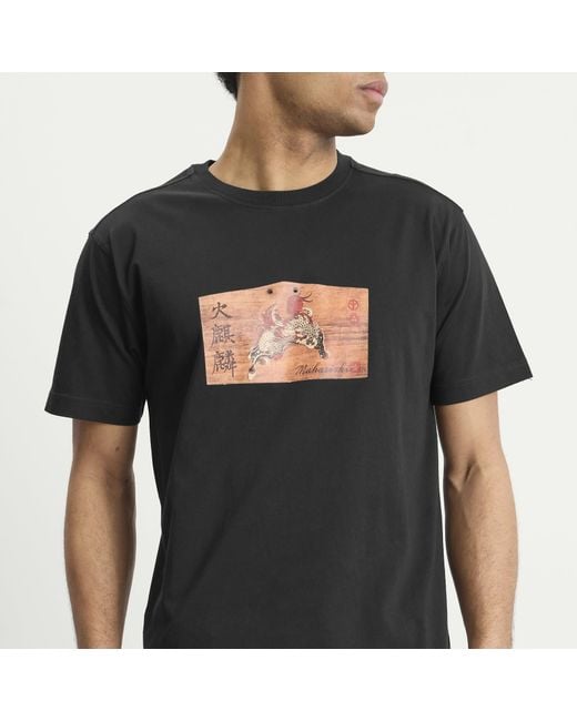 Maharishi Black Ema Kirin Plaque T-Shirt for men