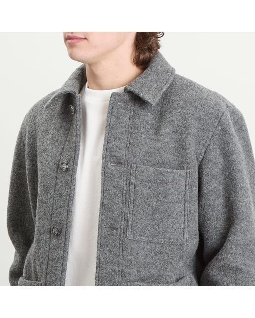 A.P.C. Gray Emile Felted Wool Chore Jacket for men