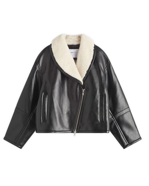 Stand Studio Black Faux Fur Shearling Coat
