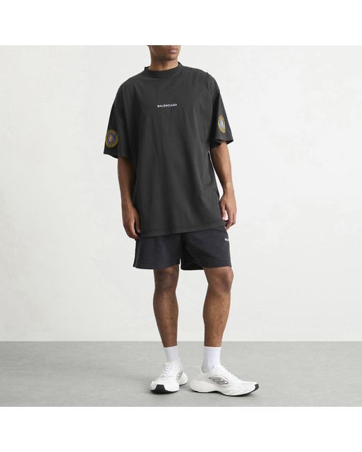 Balenciaga Black Uniform Merch Dry Jersey Oversized T-Shirt for men