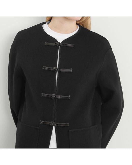 Rohe Black Mandarin Double-Faced Wool Jacket