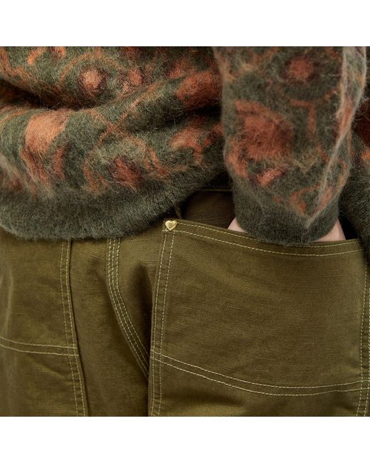 Human Made Green Duck Double Knee Pants for men