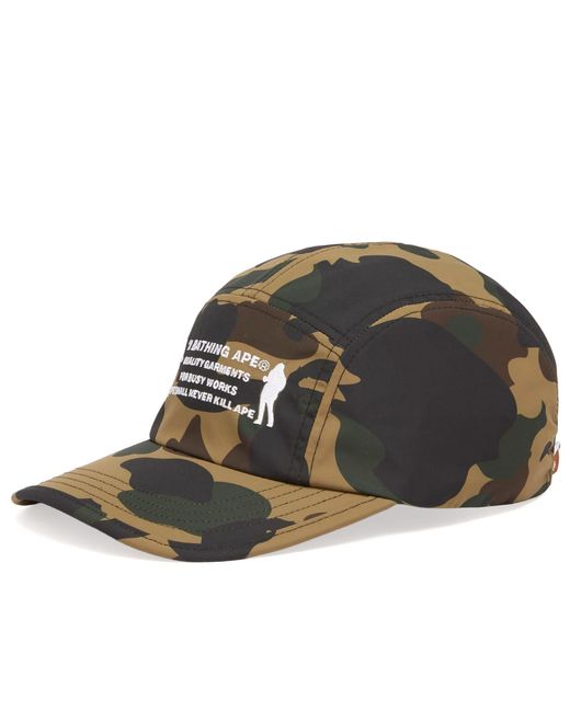 A Bathing Ape Green Crinkle Effect 1St Camo Jet Cap for men