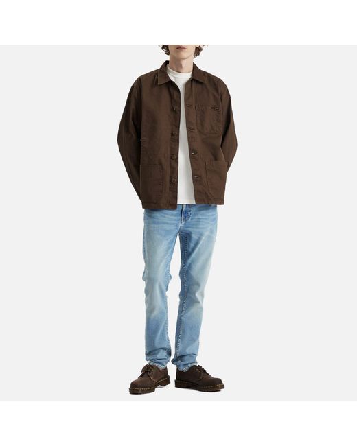 Nudie Jeans Brown Buddy Herringbone Chore Jacket for men