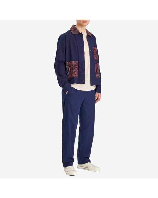 Kardo Blue Bodhi Patchwork Jacket for men
