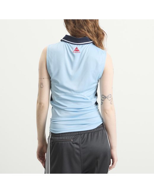 Martine Rose Blue Shrunken Stretch Football Vest