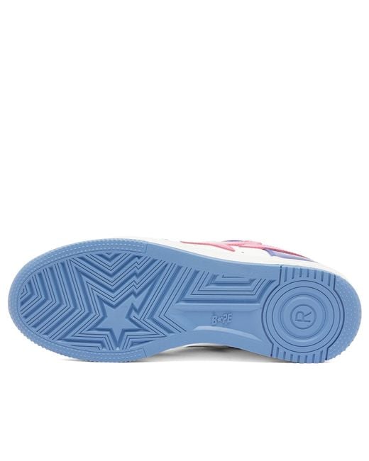 A Bathing Ape Blue Patent Leather Bape Sta Sneaker for men