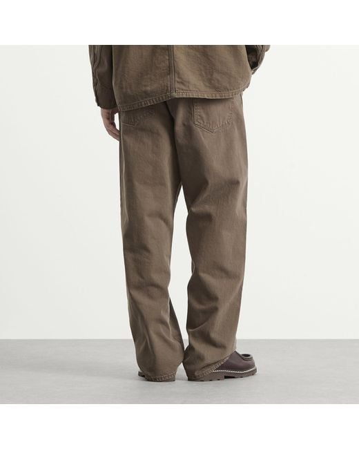 Unlikely Dry Goods Brown Time Travel Wide Jeans for men
