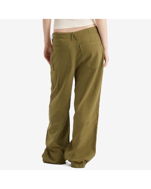 GOOD AMERICAN Green Lite Linen Pants