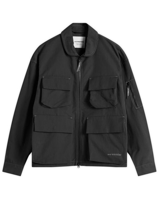 And Wander Black C/Pe Twill Field Jacket for men