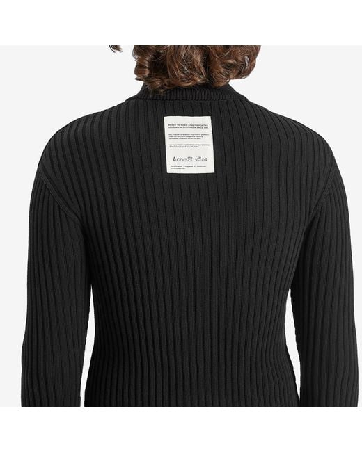 Acne Black Koton Cotton Core Zip Through for men