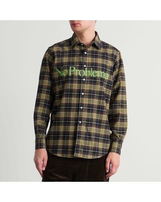 No Problemo Green Plaid Shirt for men