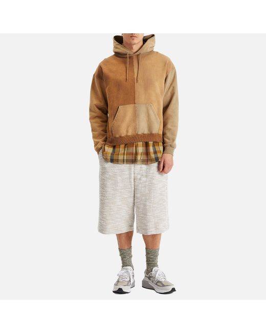 Merely Made White Jacquard Wide Shorts for men